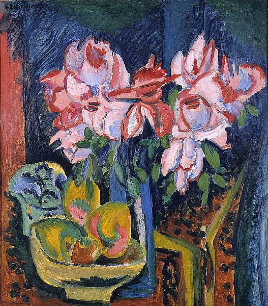 Ernst Ludwig Kirchner Pink Roses Spain oil painting art